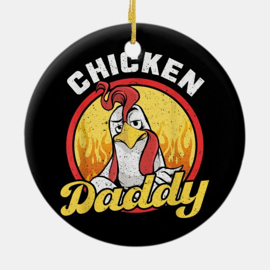 Mens Chicken Daddy Keramik Ornament (Hinten)