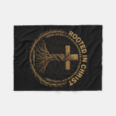 Mens Christian Shirt Rooted In Christ Faith Shirt Fleecedecke (Vorderseite (Horizontal))