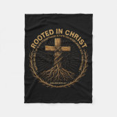 Mens Christian Shirt Rooted In Christ Faith Shirt Fleecedecke (Vorderseite)