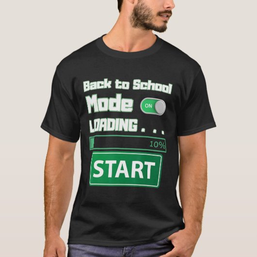 Mens Ck To School Mode Loading – Gamer Style Humor T-Shirt (Vorderseite)