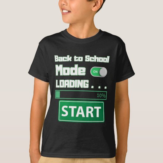 Mens Ck To School Mode Loading – Gamer Style Humor T-Shirt (Vorderseite)