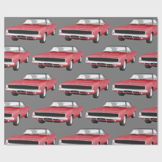 Mens Classic Car Theme Geschenkpapier (Flach)