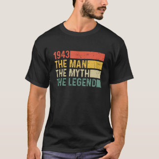 Mens Classic Vintag 1943 80. Geburtstagsdekoration T-Shirt