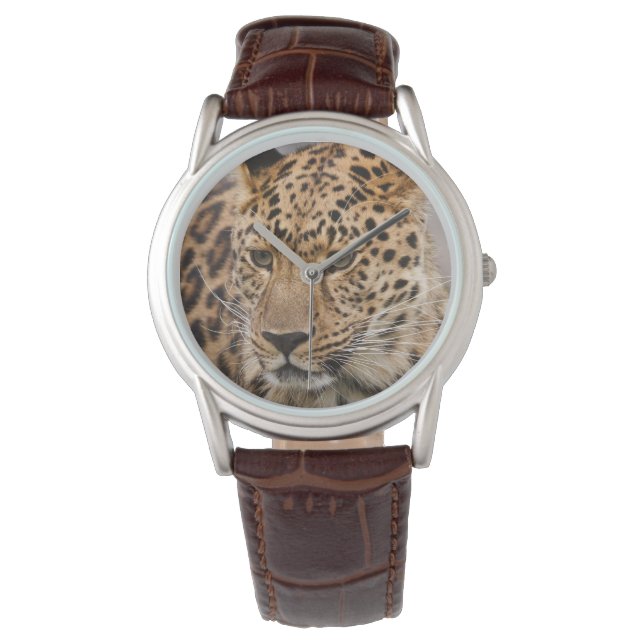 Mens Classic Watch/Wildlife Leopard Armbanduhr (Vorderseite)