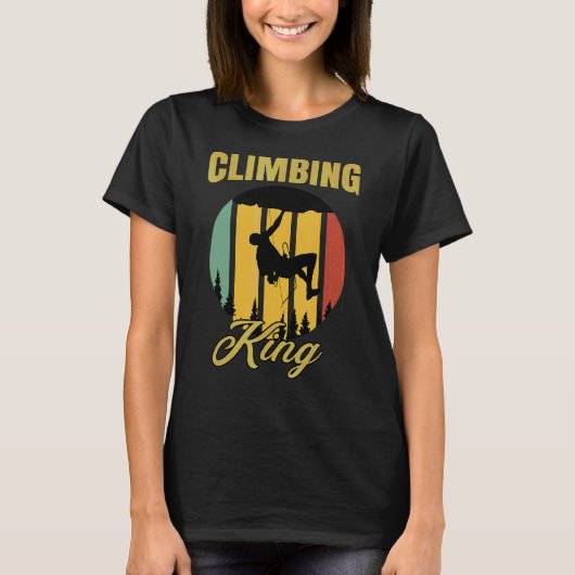 Mens Climbing King Retro Boulder Rocks Boulding T-Shirt (Vorderseite)