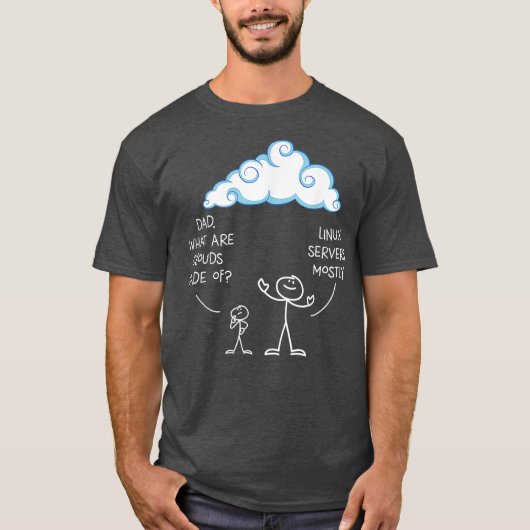 Mens Clouds überwiegend aus Linu und Server T-Shirt (Vorderseite)