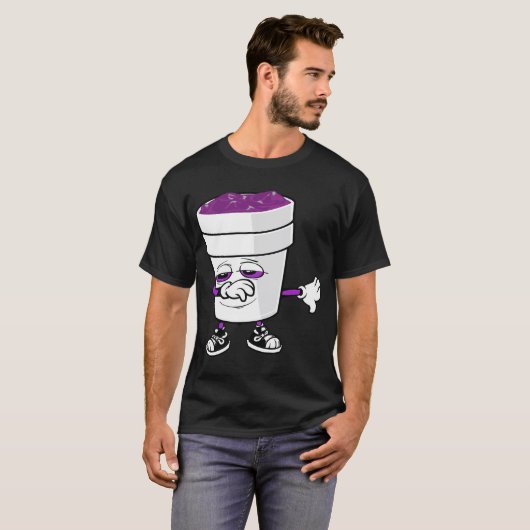 Mens Codein Cough Sirup Dabbing Double Cup Sizzur T-Shirt (Vorne ganz)