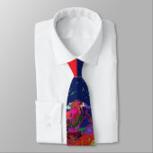 Men's Colorful Floral Art Tie Krawatte (Gebunden)