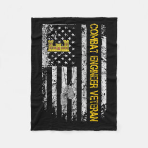 Mens Combat Engineer Veteran Shirt Vintag Flag Ve Fleecedecke