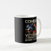 Mens Combat Veteran Operation Desert Storm Soldier Kaffeetasse (VorderseiteRechts)