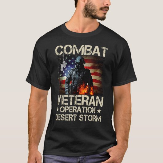 Mens Combat Veteran Operation Desert Storm Soldier T-Shirt (Vorderseite)