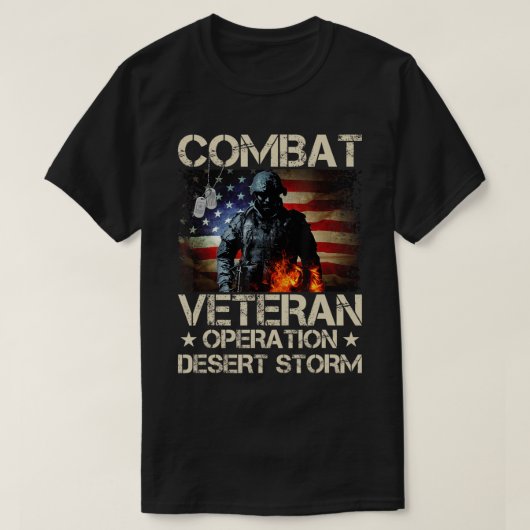 Mens Combat Veteran Operation Desert Storm Soldier T-Shirt (Design vorne)
