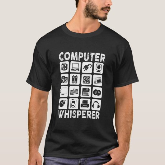 Mens Computer Whisperer IT Tech Support Network en T-Shirt (Vorderseite)