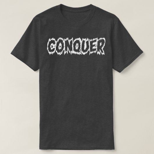 Mens CONQUER Gym Fitness Workout Bodybuilding Moti T-Shirt (Design vorne)