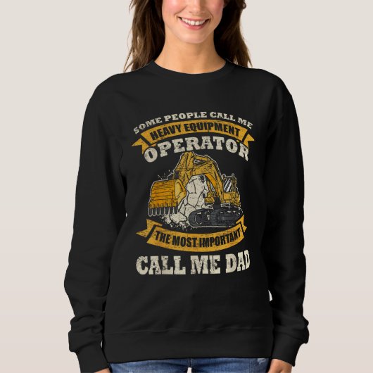 Mens Construction Worker Heavy Equipment Excavator Sweatshirt (Vorderseite)