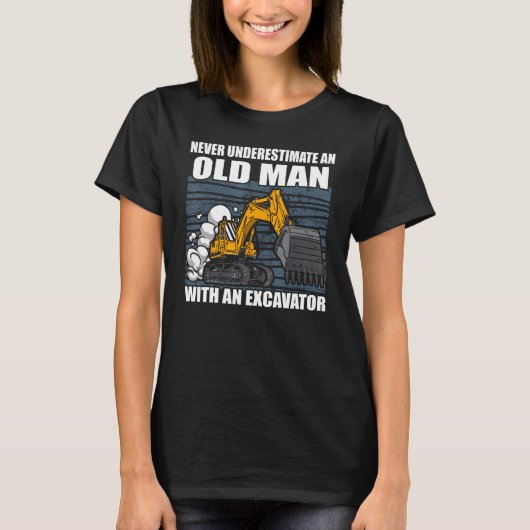 Mens Construction Worker Heavy Equipment Excavator T-Shirt (Vorderseite)