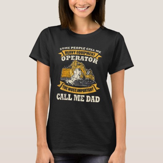 Mens Construction Worker Heavy Equipment Excavator T-Shirt (Vorderseite)