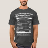 Mens Construction Worker Nutrition Facts Funny T-Shirt (Vorderseite)