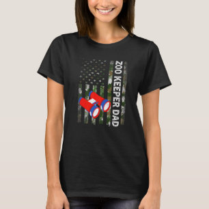 Mens Cool American Flag Camouflage Zoowärter Vater T-Shirt