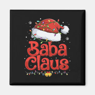 Mens Cool Baba Claus mit Weihnachtsmannmütze Weihn Magnet