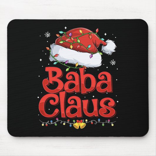 Mens Cool Baba Claus mit Weihnachtsmannmütze Weihn Mousepad (Vorne)