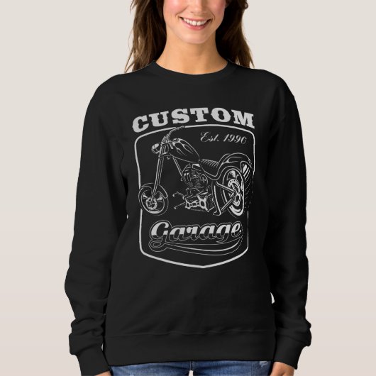 Mens Cool Biker für Motorradfahrer Chopper Custom Sweatshirt (Vorderseite)
