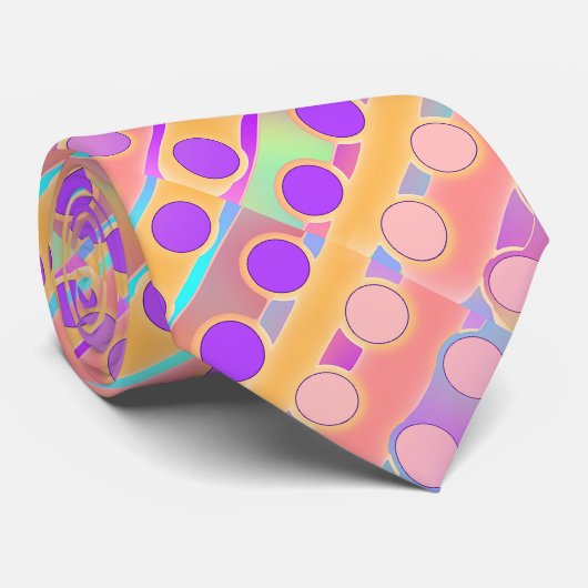 MENS COOL CIRCLES DESIGN NECKTIE KRAWATTE (Gerollt)