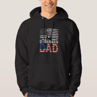 Mens Cool Doberman Vater Usa Flag Patriotische Vät Hoodie
