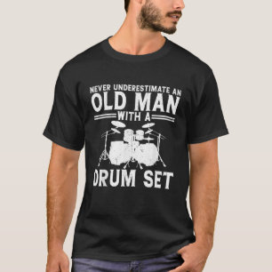 Mens Cool Drummer Art Vater Drum Set Player Drum T-Shirt