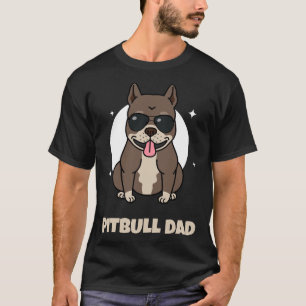 Mens Cool Funny Pitbull Vater Graphic Pitbull Dog  T-Shirt