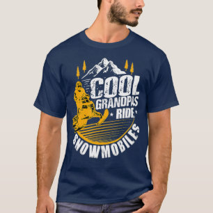 Mens Cool Grandpas Reiten Snowmobiles Geschenk Fun T-Shirt