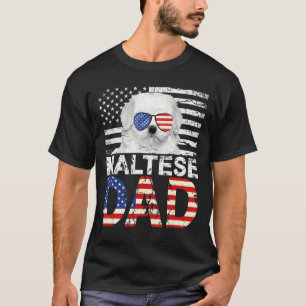 Mens Cool maltesischer Vater USA Flag Patriotische T-Shirt