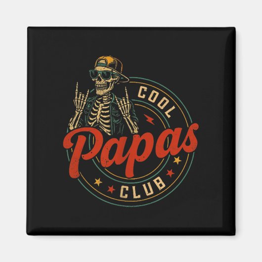 Mens Cool Papas Club Pregnancy Announcement Cool P Magnet (Vorne)