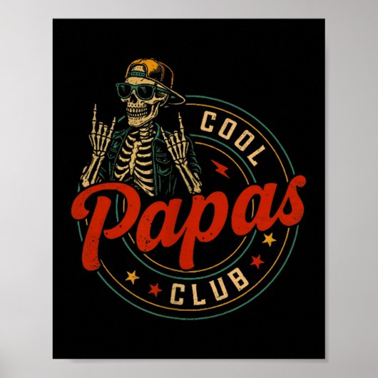 Mens Cool Papas Club Pregnancy Announcement Cool P Poster (Vorne)