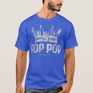 Mens Cool Pop Pop King Crown American Patriotic US T-Shirt
