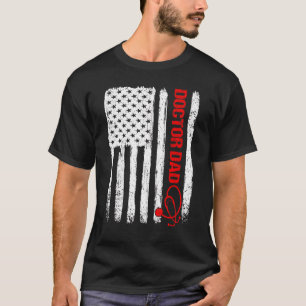 Mens Cool Vatertag American Flag Doctor Vater 4t T-Shirt