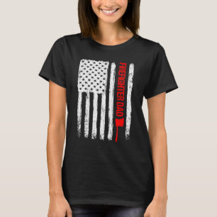 Mens Cool Vatertag Amerikanische Flagge Feuerwehrm T-Shirt