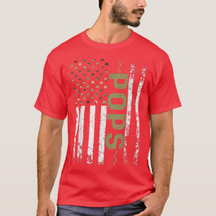 Mens Coole Pop American Patriotic USA Flag Father' T-Shirt