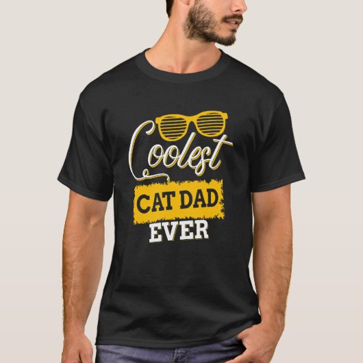 Mens Cooler Cat Vater je Familie Matching Väter T-Shirt (Vorderseite)