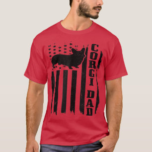Mens Corgi Vater Vintag American Flag Patriotic Co T-Shirt