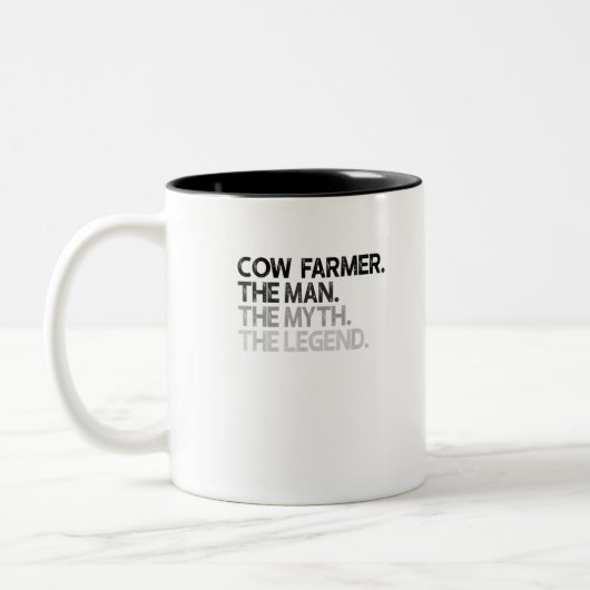 Mens Cow Bauer Daily The Man Myth Legend Geschenk Zweifarbige Tasse (Links)