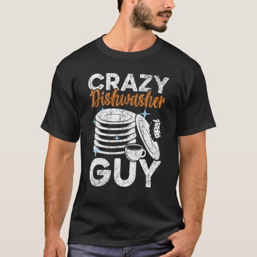Mens Crazy Geschirrspüler Typ Geschirrspüler Beruf T-Shirt (Vorderseite)