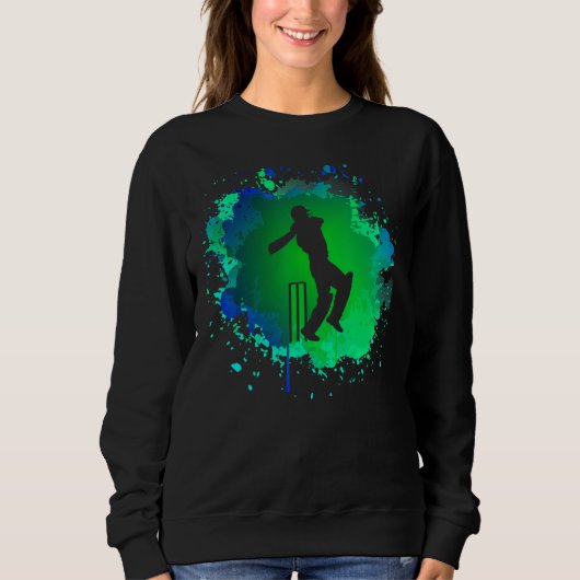 Mens Cricket Batsman Tshirt für Cricketer Boys Cri (Vorderseite)
