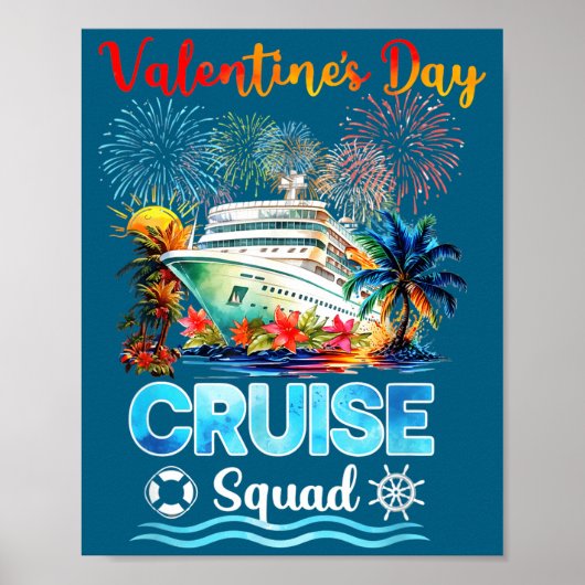 Mens Cruise Squad Valentine's Day Vacation Travel  Poster (Vorne)