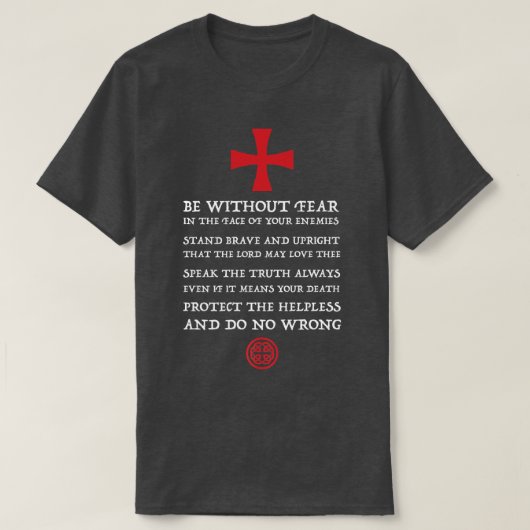 Mens Crusader Knight Knights Templar Code T Hol T-Shirt (Design vorne)