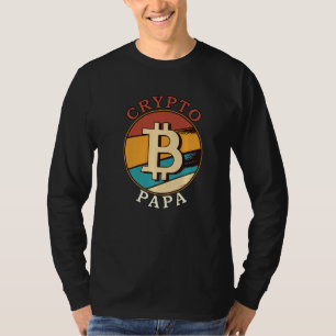 Mens Crypto Papa Vater Bitcoin Coin Miner Hodl Gra T-Shirt