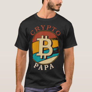 Men's Crypto Papa Vater Funny Bitcoin Coin Miner H T-Shirt