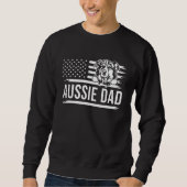 Mens Cute AUSSIE dog DAD dog owner US america flag Sweatshirt (Vorderseite)
