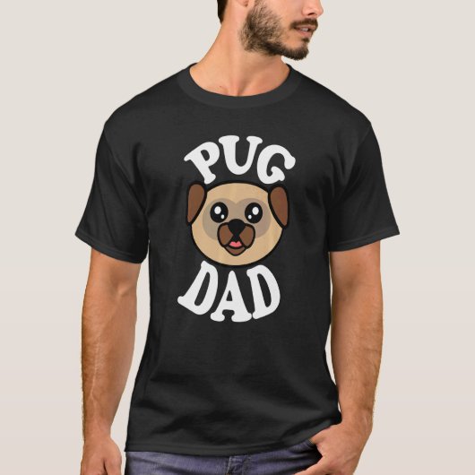 Mens Cute Pug Dad T-Shirt (Vorderseite)