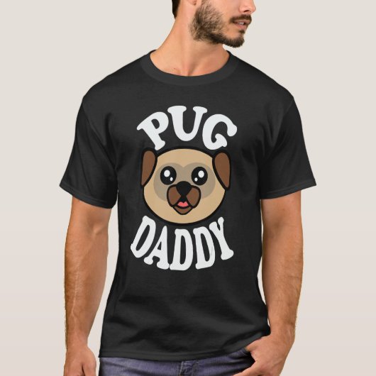 Mens Cute Pug Daddy T-Shirt (Vorderseite)